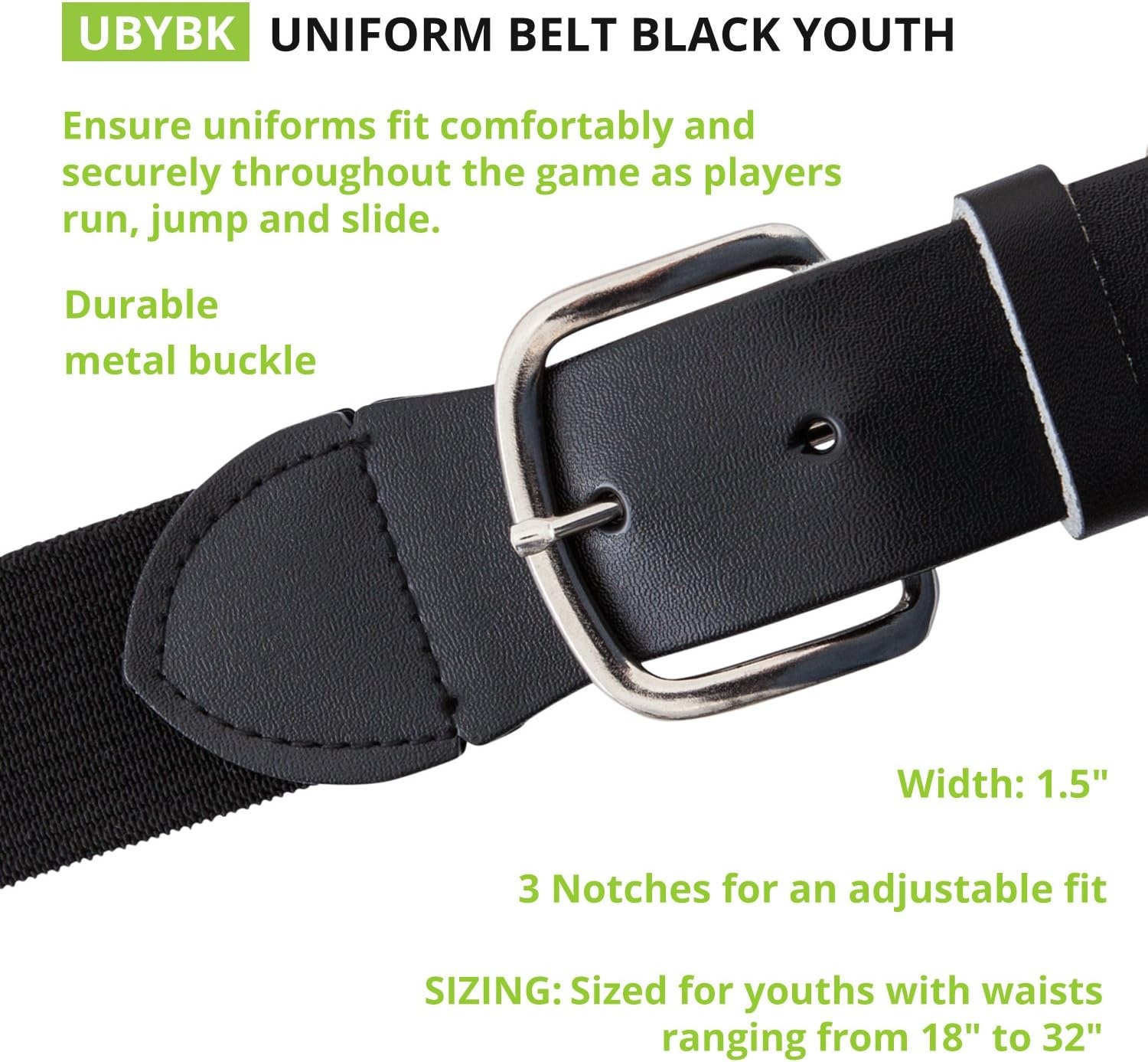 image:imageChampion Sports Baseball amp Softball Belt  Stretch Fit Uniform Belt for Youth amp Adult Players Multiple ColorsBlack