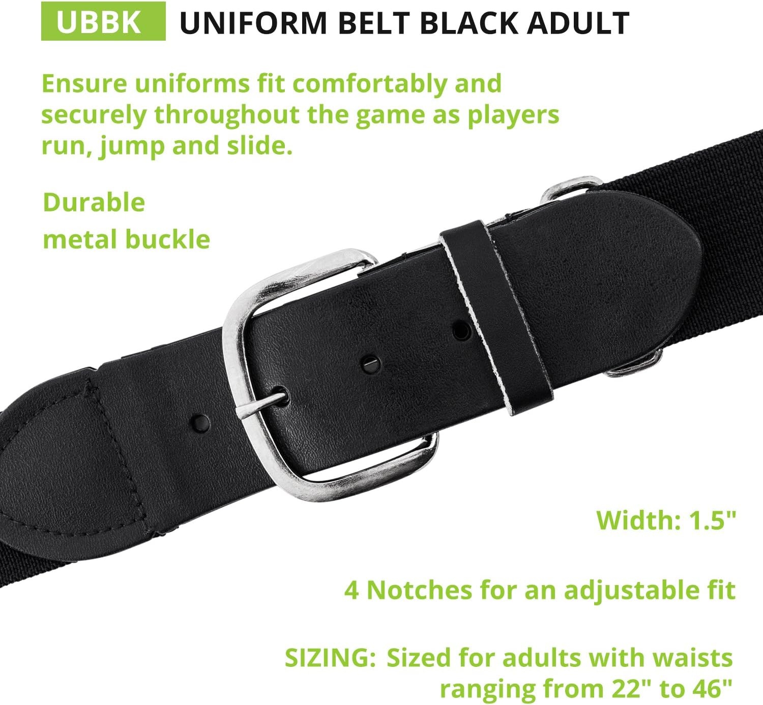 image:imageChampion Sports Baseball amp Softball Belt  Stretch Fit Uniform Belt for Youth amp Adult Players Multiple ColorsBlack