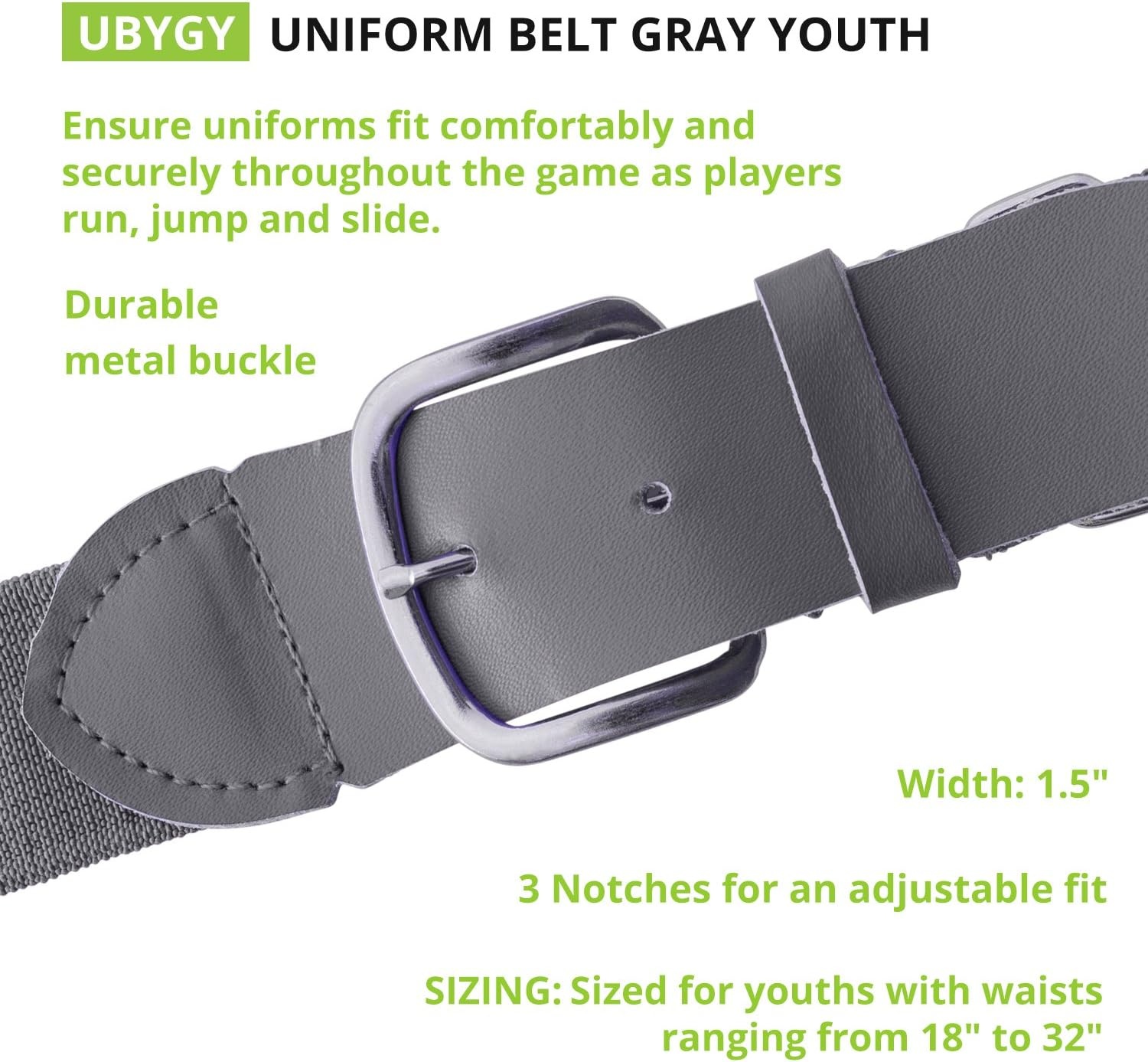 image:imageChampion Sports Baseball amp Softball Belt  Stretch Fit Uniform Belt for Youth amp Adult Players Multiple ColorsGray