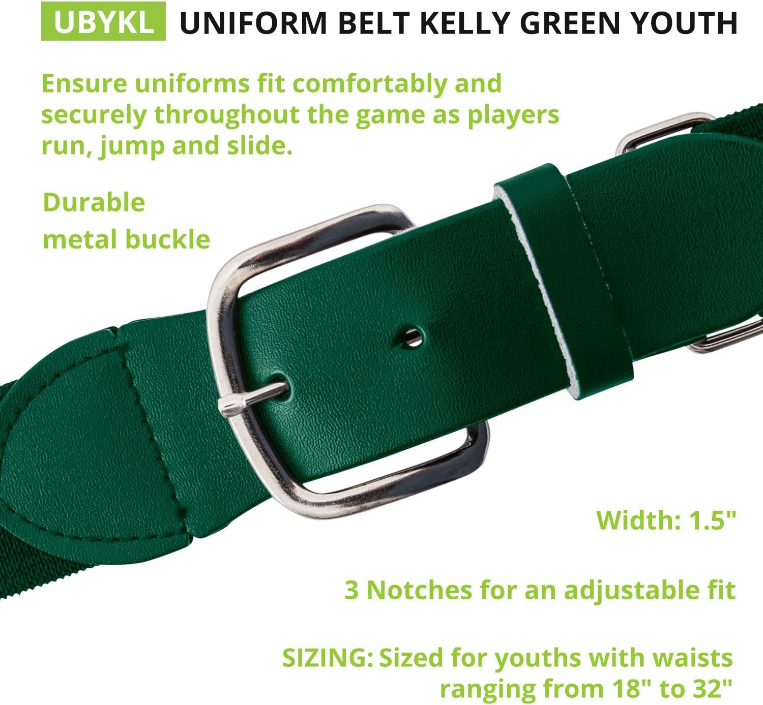 image:imageChampion Sports Baseball amp Softball Belt  Stretch Fit Uniform Belt for Youth amp Adult Players Multiple ColorsKelly
