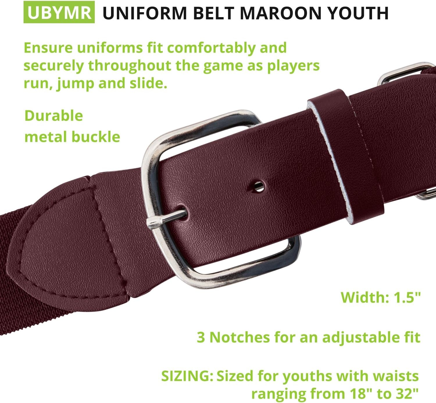 image:imageChampion Sports Baseball amp Softball Belt  Stretch Fit Uniform Belt for Youth amp Adult Players Multiple ColorsMaroon