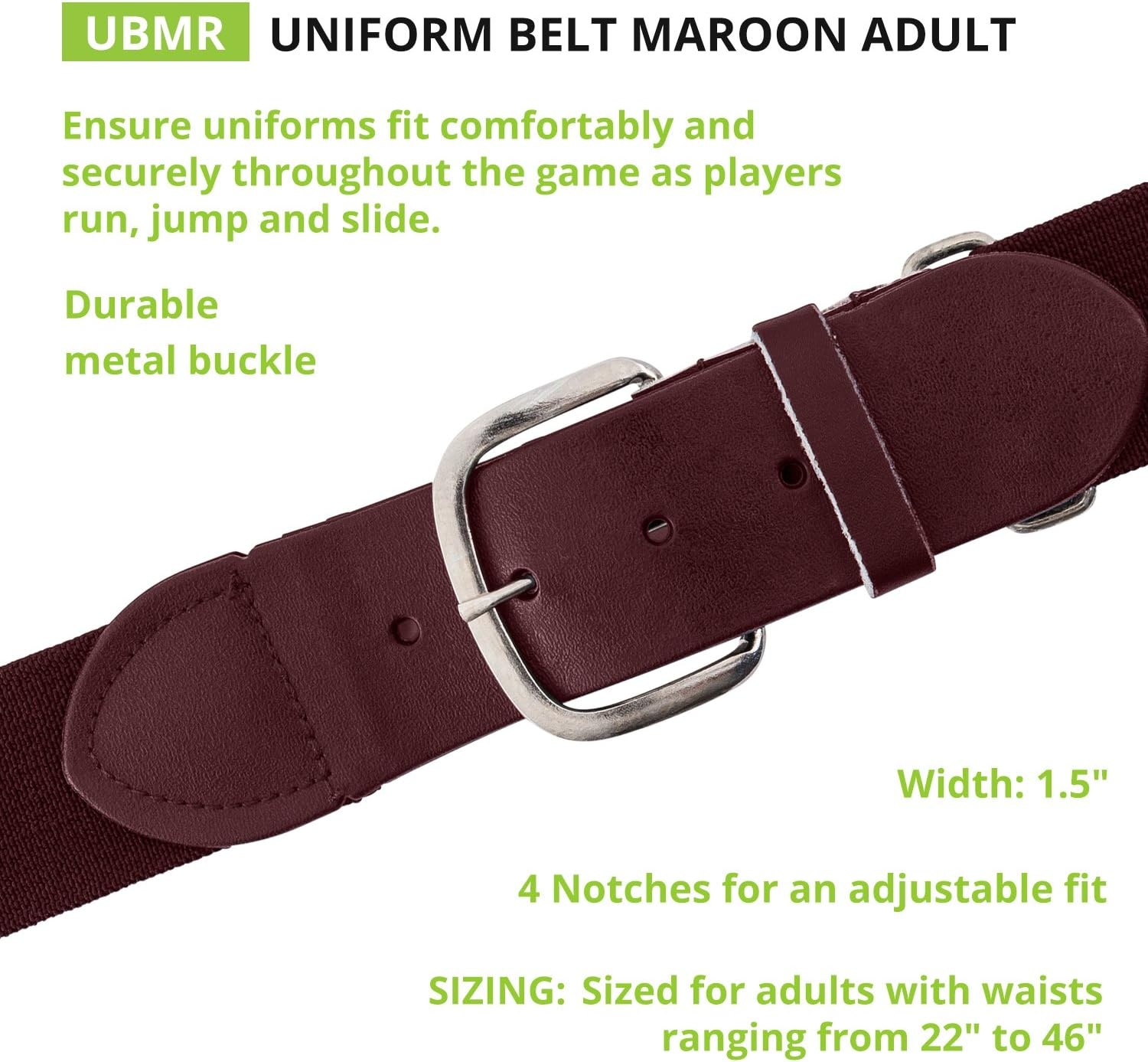 image:imageChampion Sports Baseball amp Softball Belt  Stretch Fit Uniform Belt for Youth amp Adult Players Multiple ColorsMaroon