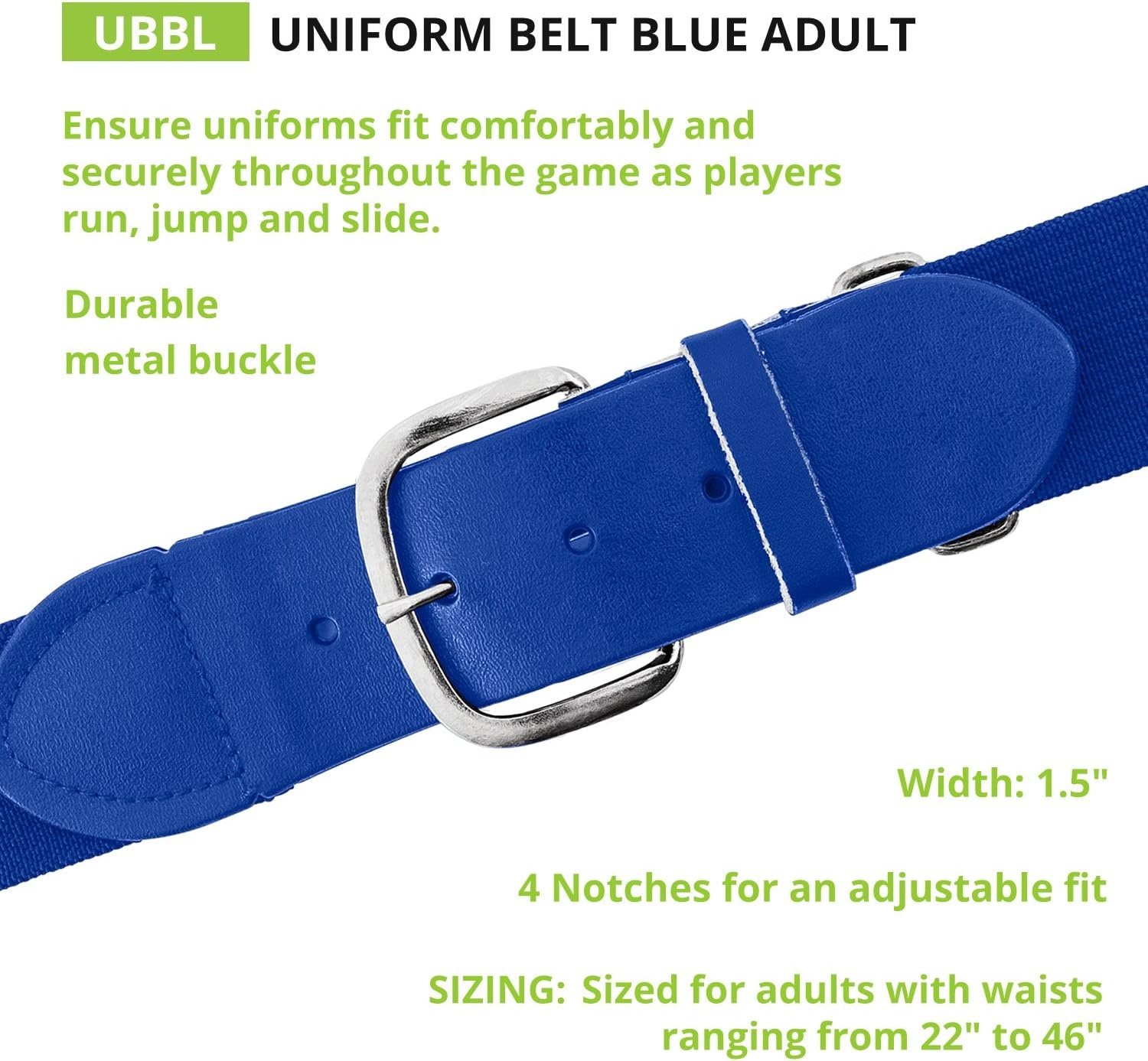 image:imageChampion Sports Baseball amp Softball Belt  Stretch Fit Uniform Belt for Youth amp Adult Players Multiple ColorsRoyal Blue