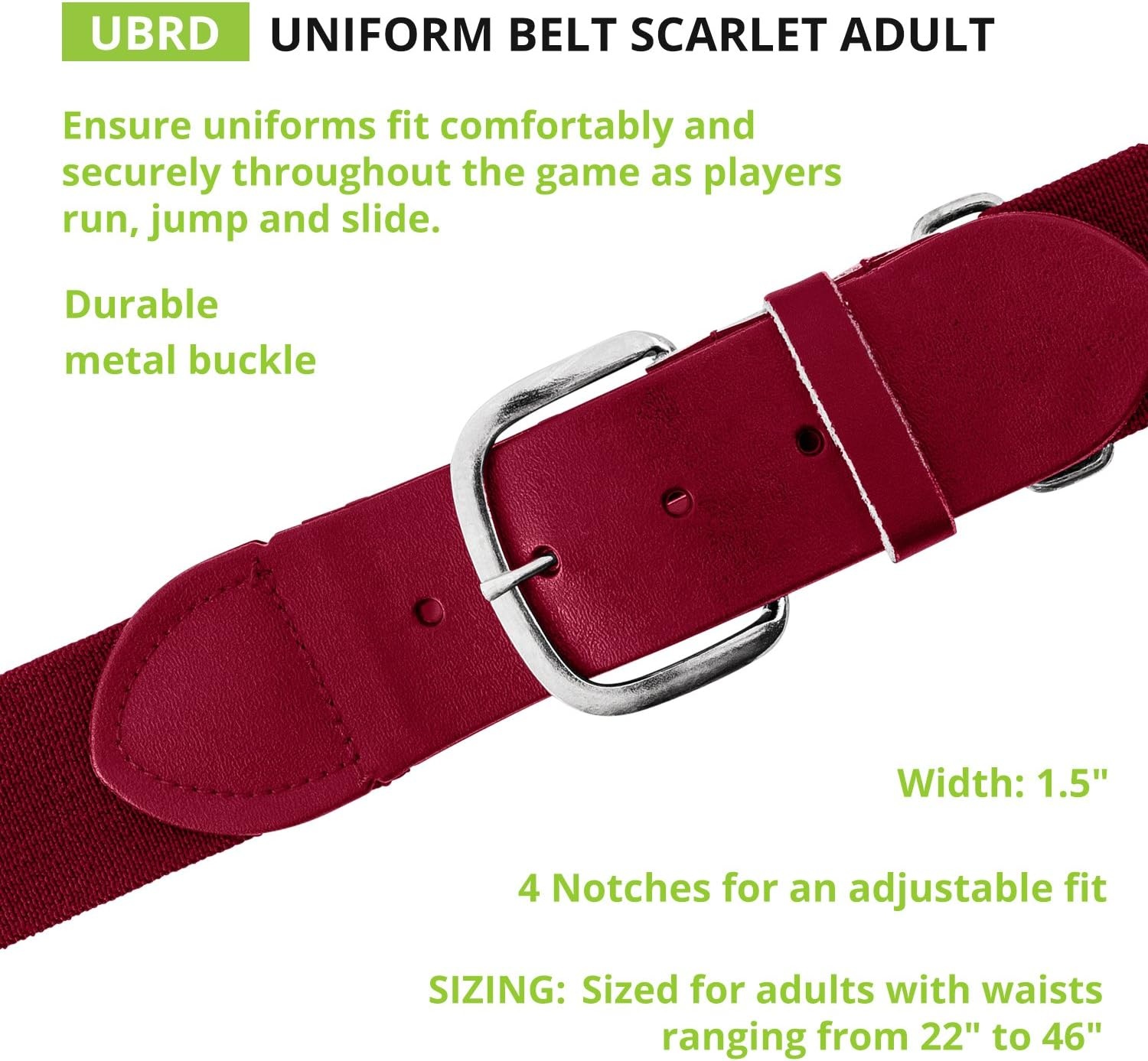 image:imageChampion Sports Baseball amp Softball Belt  Stretch Fit Uniform Belt for Youth amp Adult Players Multiple ColorsScarlet