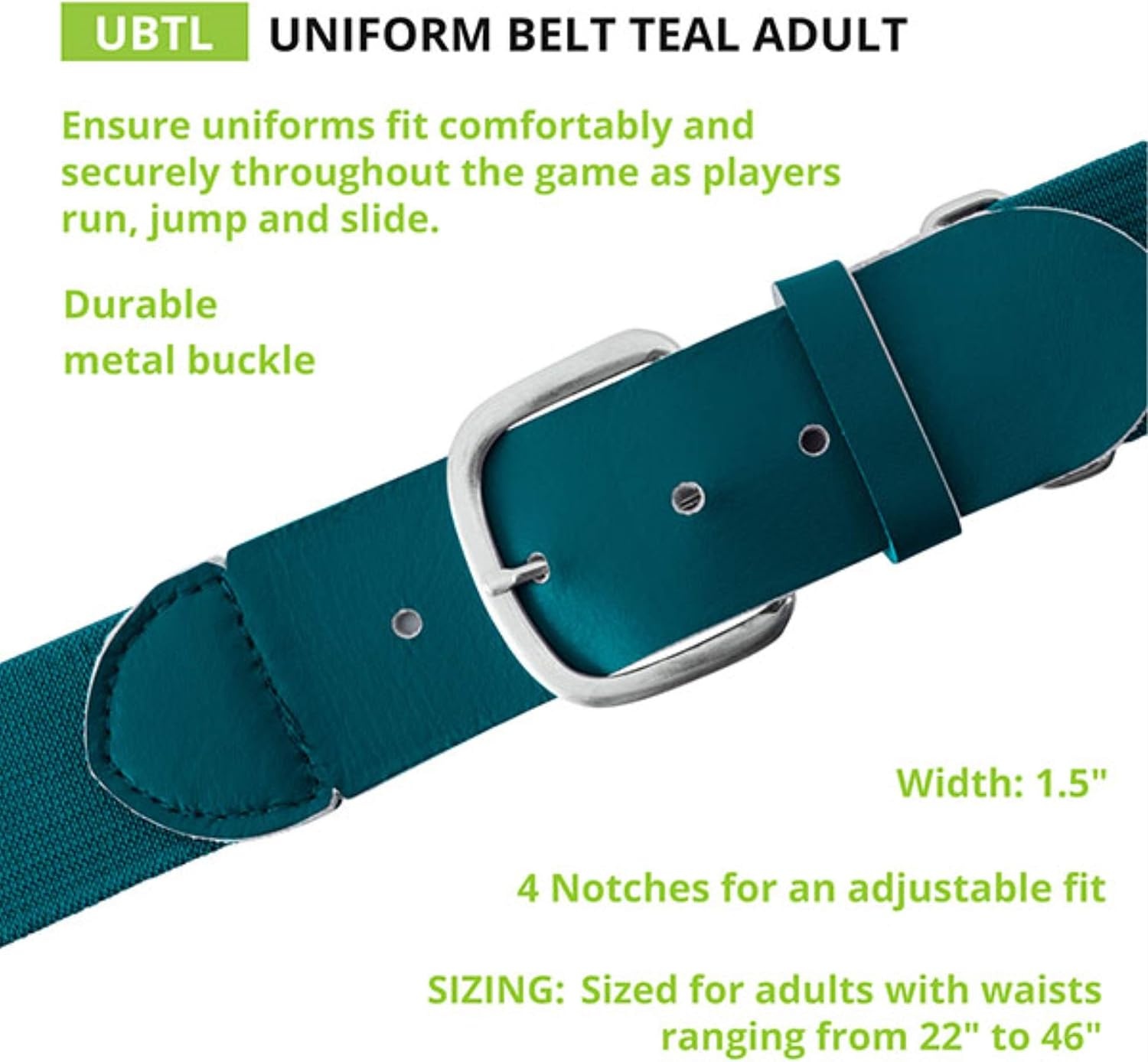 image:imageChampion Sports Baseball amp Softball Belt  Stretch Fit Uniform Belt for Youth amp Adult Players Multiple ColorsTeal