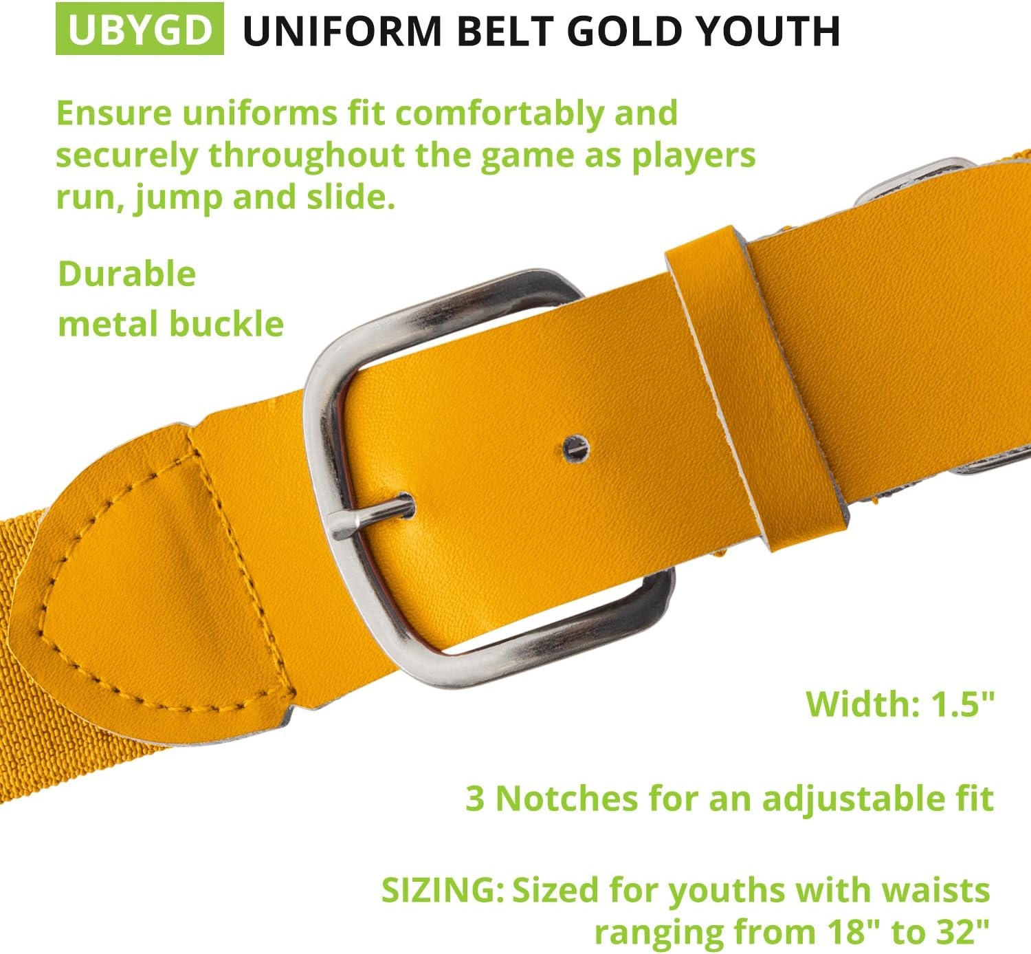 image:imageChampion Sports Baseball amp Softball Belt  Stretch Fit Uniform Belt for Youth amp Adult Players Multiple ColorsYellow