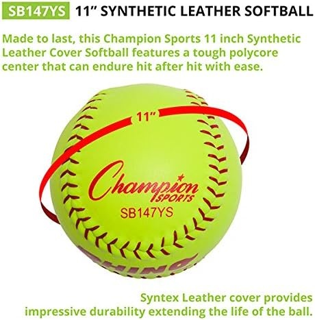 image:imageChampion Sports Softballs  Leather amp Synthetic Options for Practice or Games Multiple SizesSyntex Leather Poly Core Pack of 12