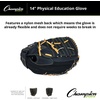 image:imageChampion Sports 14 Physical Ed Glove  Soft Leather Front and Nylon Mesh Back for Comfort Grip  Adjustable Strap with Velcro Closure  Closed Web  Age HSAdult  RightHanded GloveBlack