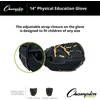 image:imageChampion Sports 14 Physical Ed Glove  Soft Leather Front and Nylon Mesh Back for Comfort Grip  Adjustable Strap with Velcro Closure  Closed Web  Age HSAdult  RightHanded GloveBlack