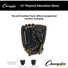 image:imageChampion Sports 14 Physical Ed Glove  Soft Leather Front and Nylon Mesh Back for Comfort Grip  Adjustable Strap with Velcro Closure  Closed Web  Age HSAdult  RightHanded GloveBlack