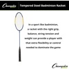 image:imageChampion Sports 26 Twin Shaft Badminton Racket with Nylon Coated Steel Strings26 Single Shaft Racket  Braided Nylon Strings Single BlueYellow