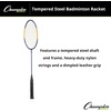 image:imageChampion Sports 26 Twin Shaft Badminton Racket with Nylon Coated Steel Strings26 Single Shaft Racket  Braided Nylon Strings Single BlueYellow