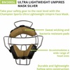 image:imageChampion Sports Ultra Lightweight Umpire Face Mask  Baseball amp Softball Umpire Equipment Steel Frame Leather PaddingAdult EverClean Silver