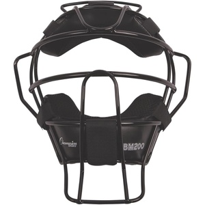 image:imageChampion Sports Ultra Lightweight Umpire Face Mask  Baseball amp Softball Umpire Equipment Steel Frame Leather PaddingAdult DryTekBlack