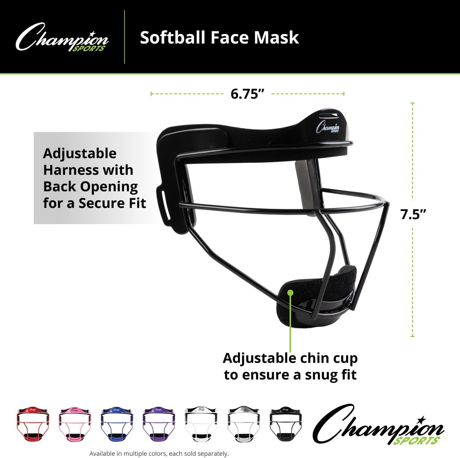 image:imageChampion Sports Steel Softball Face Mask  Durable Fielders Mask for Youth amp Adults Multiple Colors for Practice amp GamesBlue