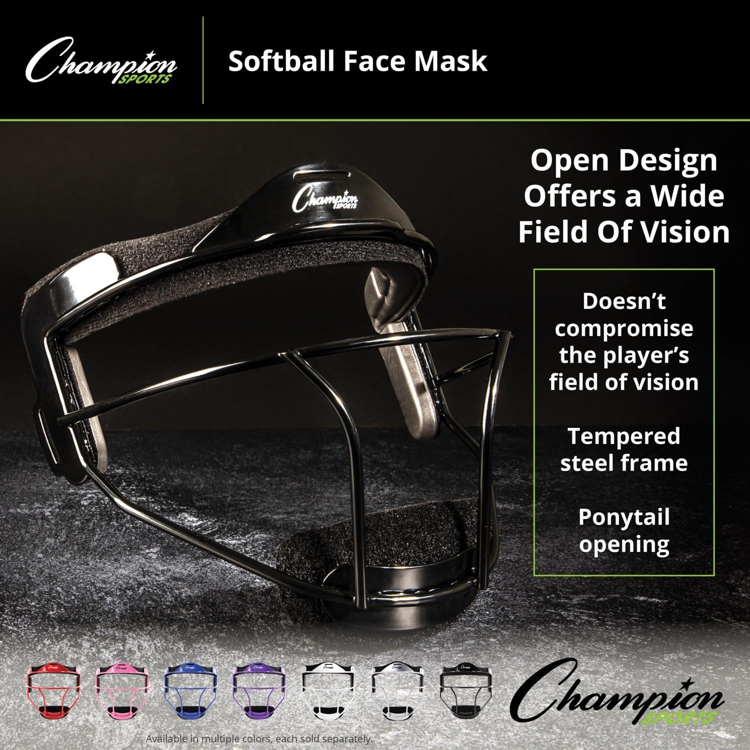 image:imageChampion Sports Steel Softball Face Mask  Durable Fielders Mask for Youth amp Adults Multiple Colors for Practice amp GamesBlue