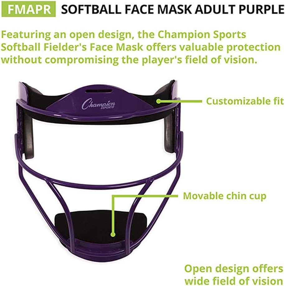 image:imageChampion Sports Steel Softball Face Mask  Durable Fielders Mask for Youth amp Adults Multiple Colors for Practice amp GamesRed