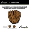 image:imageChampion Sports 11 Physical Ed Glove  Soft Leather Front and Nylon Mesh Back for Comfort Grip  Adjustable Strap with Velcro Closure  Double Bar Open Web  Age Elementary  RightHanded Glove