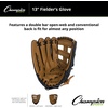 image:imageChampion Sports 13 Glove  Synthetic Leather Front and Back  Double Bar OpenWeb and Conventional Back Design  Deep Set Pocket  Age Adult LargeHigh School  RightHanded Glove