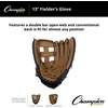 image:imageChampion Sports 14 Physical Ed Glove  Soft Leather Front and Nylon Mesh Back for Comfort Grip  Adjustable Strap with Velcro Closure  Closed Web  Age HSAdult  LeftHanded Glove