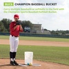 image:imageChampion Sports 6 Gallon Bucket with Padded Soft Seat Lid  Durable Construction  Balls Not Included  Ideal for Baseball Softball TBall Practice Balls and Lacrosse  WhiteWhite