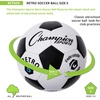 image:imageChampion Sports Retro Soccer Ball  Sizes 3 4 5 Soft Touch All Weather Official Size amp Weight Ball for Training Games Outdoor amp Indoor PlayBlackWhite