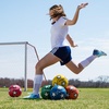 image:imageChampion Sports Rubber Cover Soccer BallRed  Orange  Yellow  Green  Blue  Purple