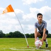 image:imageChampion Sports Soccer Corner Flags  Set of 4 60 Poles with HighVisibility Nylon Flags for Indoor amp Outdoor Field MarkingOrange Triangle Flag Two Piece w Ground Spikes