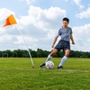 image:imageChampion Sports Soccer Corner Flags  Set of 4 60 Poles with HighVisibility Nylon Flags for Indoor amp Outdoor Field MarkingOrange Triangle Flag Two Piece w Ground Spikes