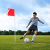 image:imageChampion Sports Soccer Corner Flags  Set of 4 60 Poles with HighVisibility Nylon Flags for Indoor amp Outdoor Field MarkingRed Rectangle Flag Steel Ground Pegs