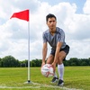 image:imageChampion Sports Soccer Corner Flags  Set of 4 60 Poles with HighVisibility Nylon Flags for Indoor amp Outdoor Field MarkingRed Triangle Flag 9 Diameter Rubber Base