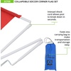 image:imageChampion Sports Soccer Corner Flags  Set of 4 60 Poles with HighVisibility Nylon Flags for Indoor amp Outdoor Field MarkingRed Triangle Flag Collapsable Pole