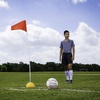 image:imageChampion Sports Soccer Corner Flags  Set of 4 60 Poles with HighVisibility Nylon Flags for Indoor amp Outdoor Field MarkingRed Triangle Flag Spring Loaded Base