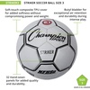 image:imageChampion Sports Striker Soccer Ball  PU Cover Butyl Bladder MachineStitched Panels Durable Youth amp Adult Soccer Ball for Practice or Play Sizes 3 4 5Size 3