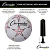 image:imageChampion Sports Viper Soccer Ball  TPU SoftTouch Training Ball in Sizes 345 for IndoorOutdoor PlaySize 4 With Pump