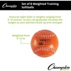 image:imageChampion Sports Weighted Training Softball Set  Rubber Cork Core  Leather Cover  Set of 8 Balls  Graduated Weights  5 to 12 oz  12 Inch Diameter