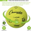 image:imageChampion Sports unisex adult Ages 8 to 12 3 Star Indoor Soccer Ball Size 4 Bright Yellow Size 4 US