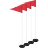 image:imageChampion Sports Soccer Corner Flags  Set of 4 60 Poles with HighVisibility Nylon Flags for Indoor amp Outdoor Field MarkingRed Triangle Flag 9 Diameter Rubber Base