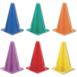 image:imageChampion Sports Hi Visibility Fluorescent Poly Cone9 Inch Assorted Set of 6