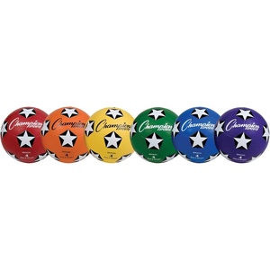 image:imageChampion Sports Rubber Cover Soccer BallRed  Orange  Yellow  Green  Blue  Purple