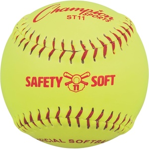 image:imageChampion Sports Safety Softballs  Pack of 12 Balls  Soft Rubber Core  Synthetic Leather  Optic Yellow in 11 amp 12 SizesOptic Yellow