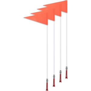 image:imageChampion Sports Soccer Corner Flags  Set of 4 60 Poles with HighVisibility Nylon Flags for Indoor amp Outdoor Field MarkingOrange Triangle Flag Spring Loaded Base