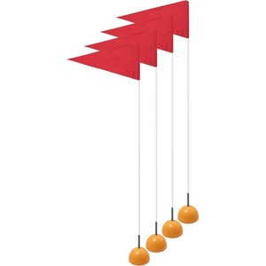 image:imageChampion Sports Soccer Corner Flags  Set of 4 60 Poles with HighVisibility Nylon Flags for Indoor amp Outdoor Field MarkingRed Triangle Flag Spring Loaded Base