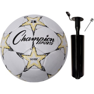 image:imageChampion Sports Viper Soccer Ball  TPU SoftTouch Training Ball in Sizes 345 for IndoorOutdoor PlaySize 3 With Pump