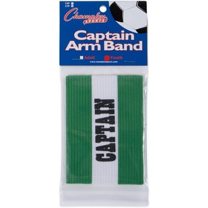 image:imageChampion Sports Youth Captains Arm Band Green  Unisex Woven Elastic Nylon Captain Arm Bands for Soccer Football Basketball and More  Premium Team Sports Accessories for Kids
