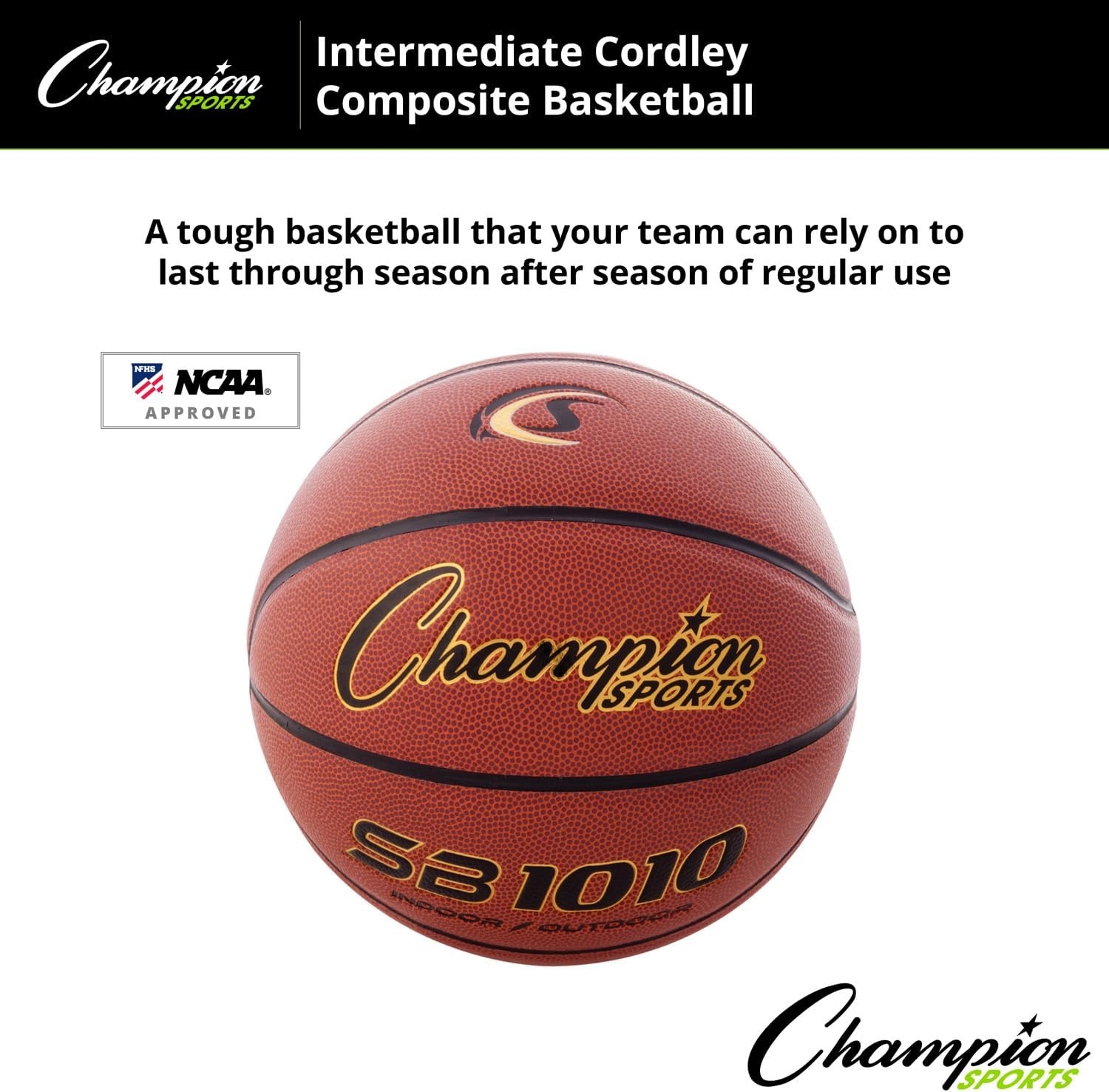 image:imageChampion Sports Composite Basketball  IndoorOutdoor Play  Official Intermediate amp Junior Sizes  Durable Grip amp Air RetentionCordley Series  Junior  Size 5 275