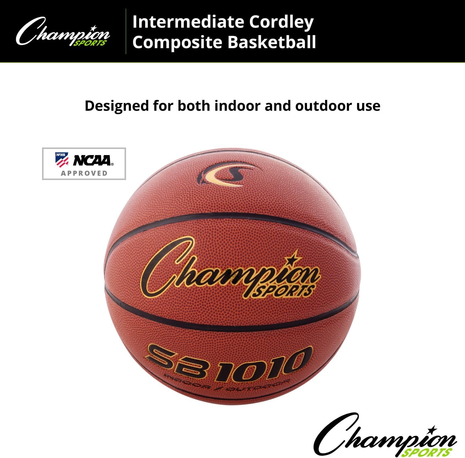 image:imageChampion Sports Composite Basketball  IndoorOutdoor Play  Official Intermediate amp Junior Sizes  Durable Grip amp Air RetentionCordley Series  Junior  Size 5 275