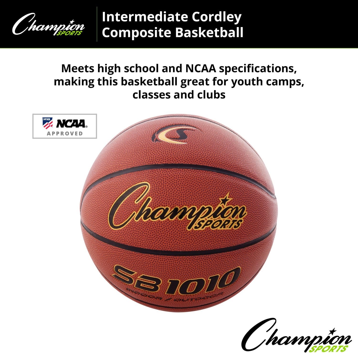 image:imageChampion Sports Composite Basketball  IndoorOutdoor Play  Official Intermediate amp Junior Sizes  Durable Grip amp Air RetentionCordley Series  Junior  Size 5 275