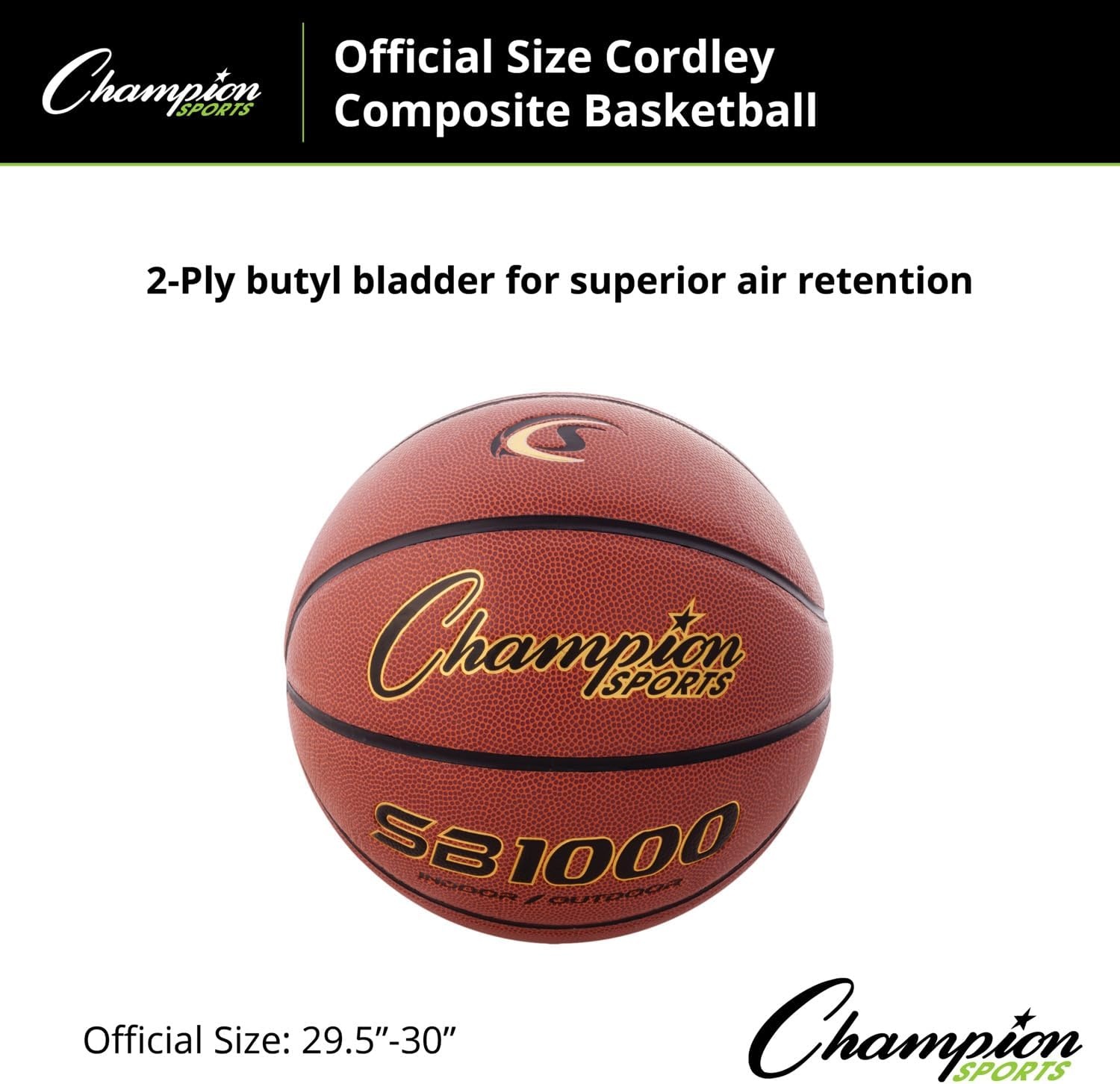 image:imageChampion Sports Composite Basketball  IndoorOutdoor Play  Official Intermediate amp Junior Sizes  Durable Grip amp Air RetentionCordley Series  Official  Size 7 295