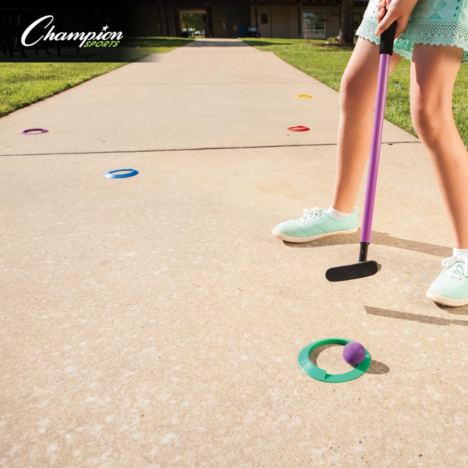 image:imageChampion Sports Mini Golf Clubs Multi Colored Putt Putt Miniature Golfing Set for Kids  6 Putters 18 Holes amp 18 Balls